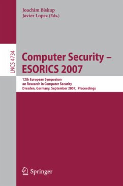 Computer Security - ESORICS 2007 - Biskup, Joachim (Volume ed.) / Lopez, Javier