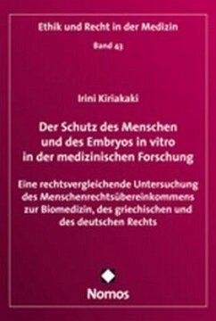 Der Schutz des Menschen und des Embryos in vitro in der medizinischen Forschung - Kiriakaki, Irini