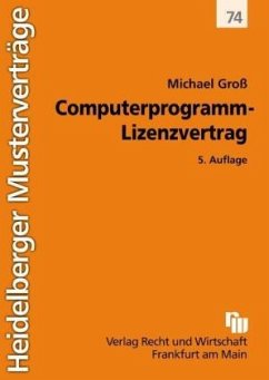 Computerprogramm-Lizenzvertrag - Groß, Michael