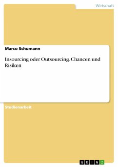 Insourcing oder Outsourcing. Chancen und Risiken - Schumann, Marco