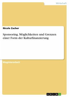 Sponsoring. Möglichkeiten und Grenzen einer Form der Kulturfinanzierung - Zacher, Nicole