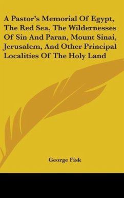 A Pastor's Memorial Of Egypt, The Red Sea, The Wildernesses Of Sin And Paran, Mount Sinai, Jerusalem, And Other Principal Localities Of The Holy Land
