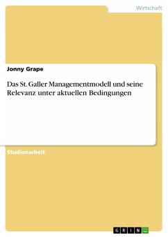 Das St. Galler Managementmodell und seine Relevanz unter aktuellen Bedingungen - Grape, Jonny