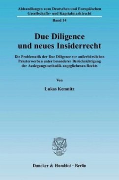 Due Diligence und neues Insiderrecht. - Kemnitz, Lukas