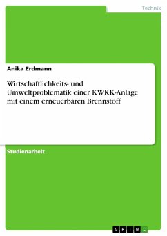 Wirtschaftlichkeits- und Umweltproblematik einer KWKK-Anlage mit einem erneuerbaren Brennstoff - Erdmann, Anika