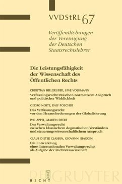 Die Leistungsfähigkeit der Wissenschaft des Öffentlichen Rechts - Hillgruber, Christian;Volkmann, Uwe;Nolte, Georg
