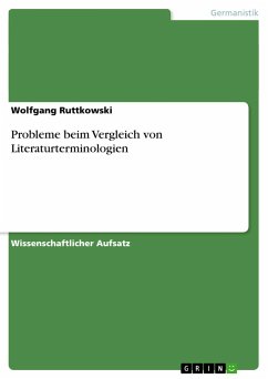 Probleme beim Vergleich von Literaturterminologien - Ruttkowski, Wolfgang