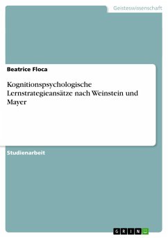 Kognitionspsychologische Lernstrategieansätze nach Weinstein und Mayer - Floca, Beatrice