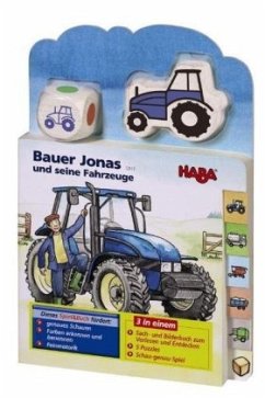 Bauer Jonas und seine Fahrzeuge (Rahmenpuzzle), m. Holzwürfel u. -figur