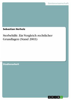 Sterbehilfe. Ein Vergleich rechtlicher Grundlagen (Stand 2003)