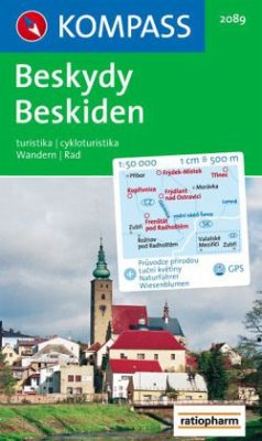 Cover Kompass Karte Beskiden, m. Kompass Naturführer Wiesenblumen. Beskydy