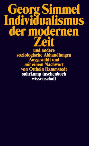 Individualismus der modernen Zeit von Georg Simmel als Taschenbuch -  Portofrei bei bücher.de