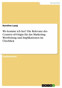 Wo komme ich her? Die Relevanz des Country-of-Origin für das Marketing: Wertbeitrag und Implikationen im Überblick - Lazaj, Karoline