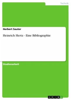 Cover Heinrich Hertz - Eine Bibliographie
