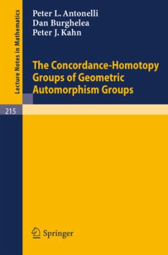 The Concordance-Homotopy Groups of Geometric Automorphism Groups - Antonelli, P. L.;Burghelea, D.;Kahn, P. J.