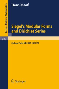 Siegel's Modular Forms and Dirichlet Series - Maaß, Hans