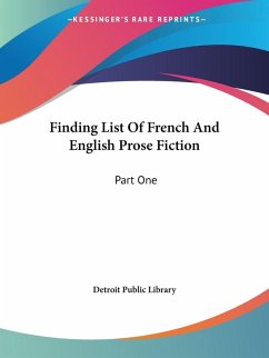 Cover Finding List Of French And English Prose Fiction