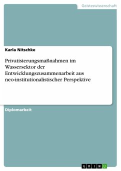 Privatisierungsmaßnahmen im Wassersektor der Entwicklungszusammenarbeit aus neo-institutionalistischer Perspektive - Nitschke, Karla