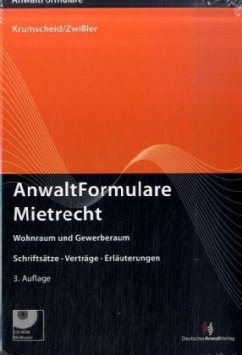 AnwaltFormulare Mietrecht, m. CD-ROM - Krumscheid, Herbert; Zwißler, Finn