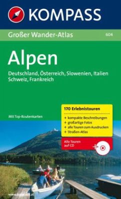 Kompass Großer Wanderatlas Alpen, m. CD-ROM