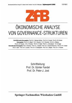 Ökonomische Analyse von Governance-Strukturen - Fandel, Günter / Fandel, Günter / Jost, Peter-J. / Jost, Peter-J. (Hgg.)