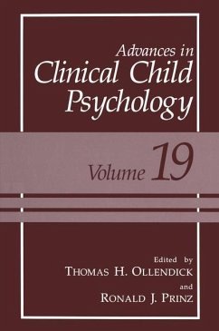 Advances in Clinical Child Psychology - Ollendick, Thomas H. / Prinz, Ronald J. (Hgg.)