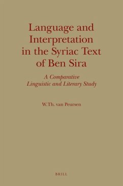 Language and Interpretation in the Syriac Text of Ben Sira - Peursen, Willem Th van