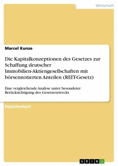 Die Kapitalkonzeptionen des Gesetzes zur Schaffung deutscher Immobilien-Aktiengesellschaften mit börsennotierten Anteilen (REIT-Gesetz) - Kunze, Marcel