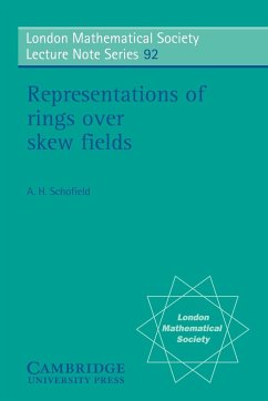 Representations of Rings Over Skew Fields - Schofield, A. H.
