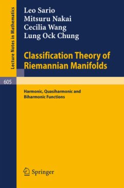 Classification Theory of Riemannian Manifolds - Sario, S. R.;Nakai, M.;Wang, C.