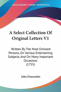 Cover A Select Collection Of Original Letters V1