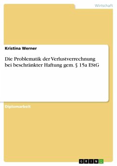 Die Problematik der Verlustverrechnung bei beschränkter Haftung gem. § 15a EStG - Werner, Kristina