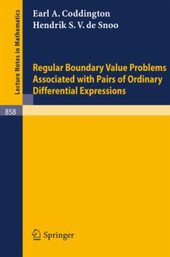 Regular Boundary Value Problems Associated with Pairs of Ordinary Differential Expressions - Coddington, E. A.;Snoo, H. S. V. de