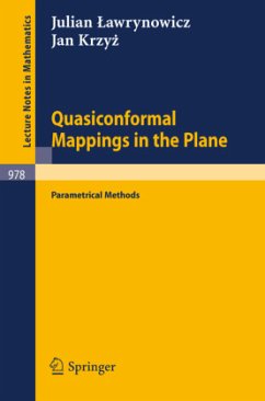 Quasiconformal Mappings in the Plane - Lawrynowicz, J.;Krzyz, J.