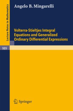 Volterra-Stieltjes Integral Equations and Generalized Ordinary Differential Expressions - Mingarelli, A. B.