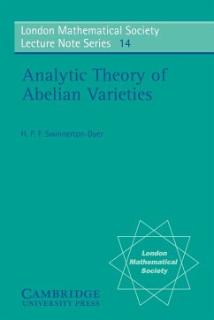 Analytic Theory of Abelian Varieties - Swinnerton-Dyer, H. P. F.