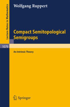 Compact Semitopological Semigroups - Ruppert, Wolfgang