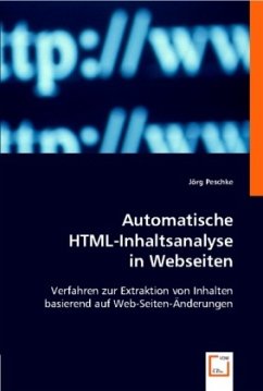 Automatische HTML-Inhaltsanalyse in Webseiten - Peschke, Jörg