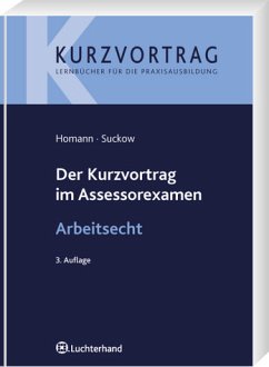 Cover Der Kurzvortrag im Assessorexamen - Arbeitsrecht