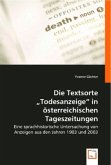 Die Textsorte &quote;Todesanzeige&quote; in österreichischen Tageszeitungen