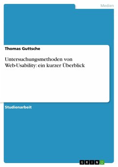 Untersuchungsmethoden von Web-Usability: ein kurzer Überblick - Guttsche, Thomas