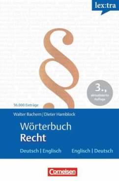 Wörterbuch Recht, Deutsch-Englisch/Englisch-Deutsch - Bachem, Walter; Hamblock, Dieter