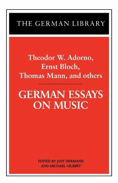 German Essays on Music - Adorno, Theodor Wiesengrund; Jost Hermand German Essays on Music - Adorno, Theodor Wiesengrund; Jost Hermand