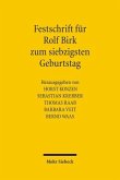 Festschrift für Rolf Birk zum siebzigsten Geburtstag