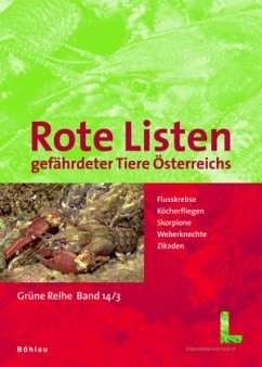 Cover Flusskrebse, Köcherfliegen, Skorpione, Weberknechte, Zikaden / Rote Listen gefährdeter Tiere Österreichs