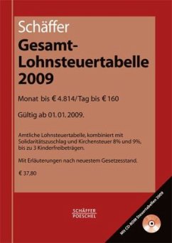 Cover Schäffer Gesamt-Lohnsteuertabelle 2009, m. CD-ROM