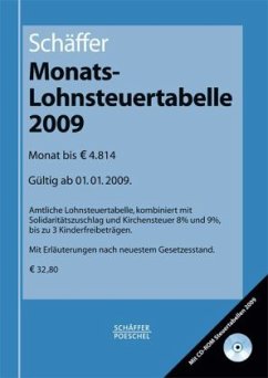 Cover Schäffer Monats-Lohnsteuertabelle 2009, m. CD-ROM