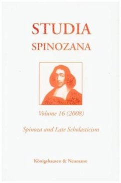 Cover Studia Spinozana. An International & Interdisciplinary Series / Spinoza and Late Scholasticism / Studia Spinozana 16
