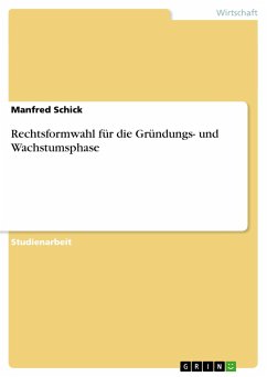 Rechtsformwahl für die Gründungs- und Wachstumsphase - Schick, Manfred