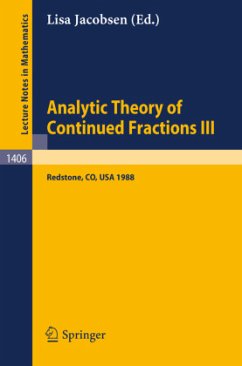 Analytic Theory of Continued Fractions III